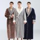 thumbnail image 2 of Camisón de franela para otoño e invierno, albornoz grueso y alargado para parejas, ropa de casa para hombres, 2 of 6