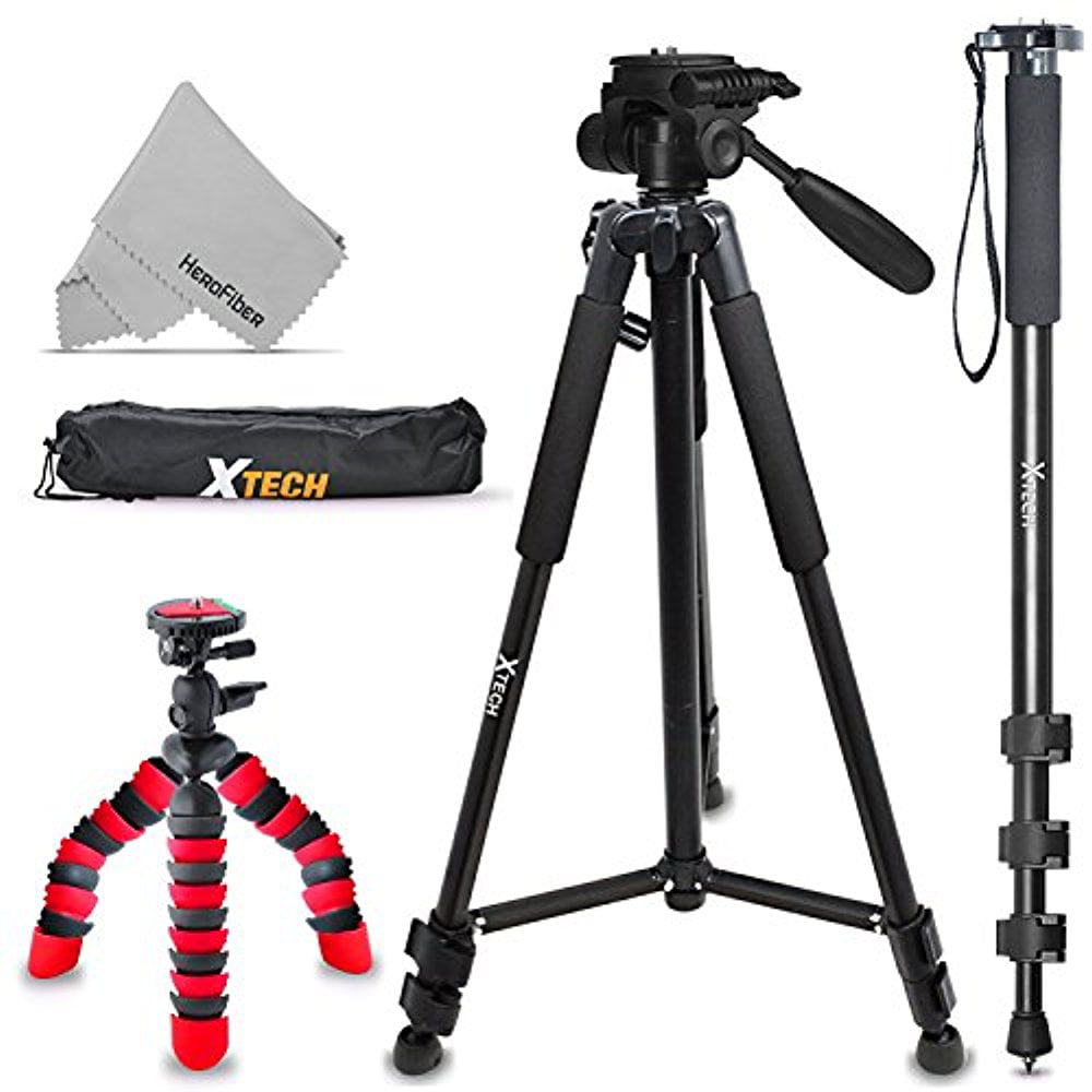 Xtech Kit for Canon EOS Rebel SL1-75 Inch Tripod w/ Lightweight Tripod Case 