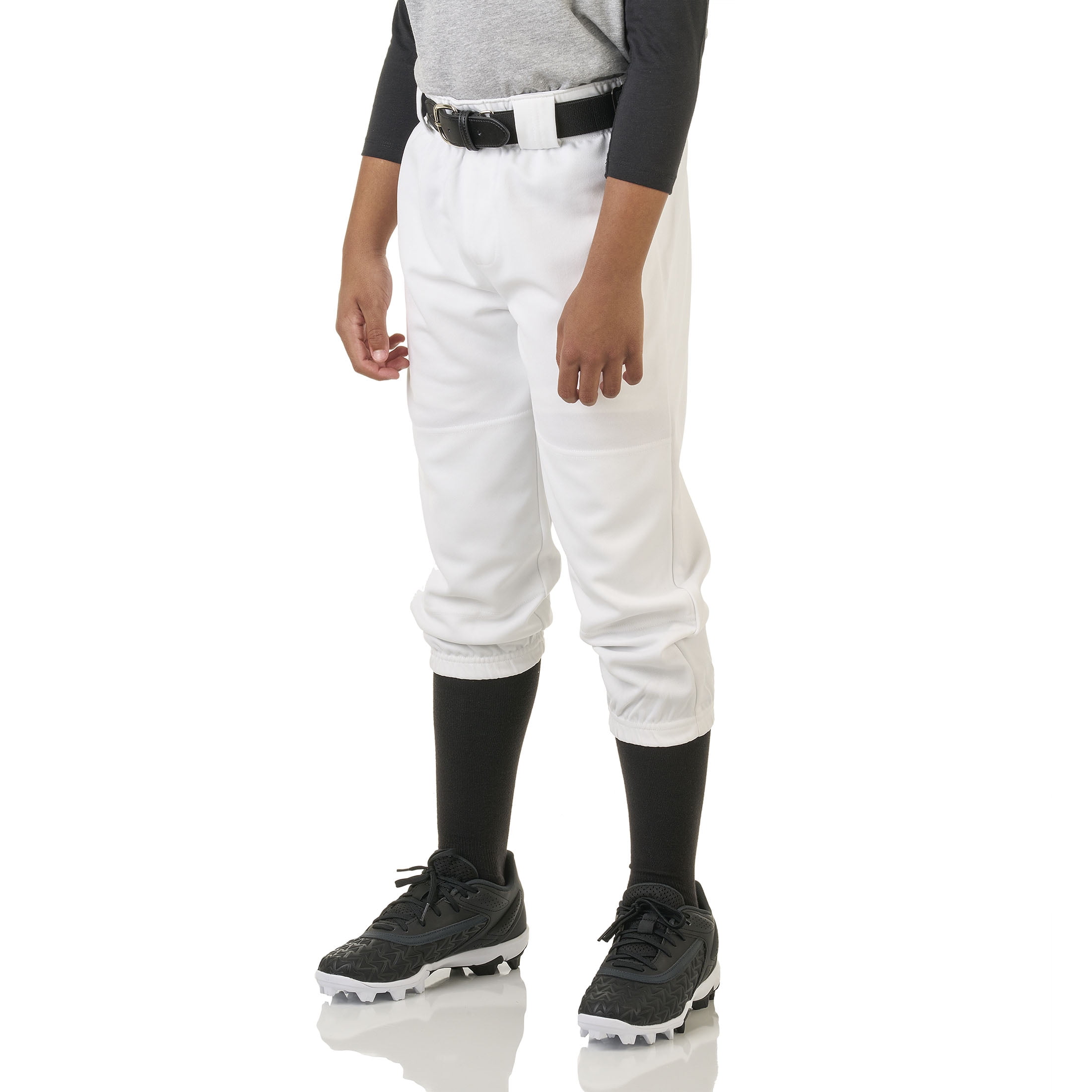 (2 pack) Athletic Works Youth Unisex Baseball/Softball Pants, Size M, White