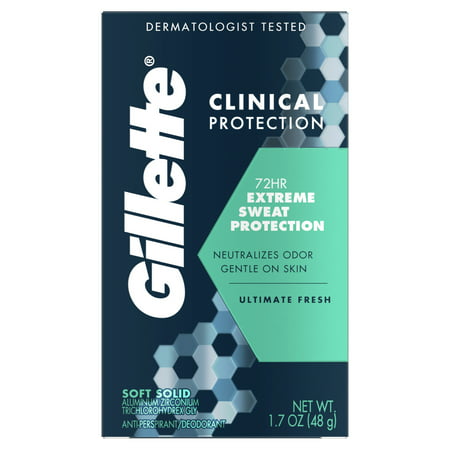 Gillette Clinical Soft Solid Ultimate Fresh Antiperspirant Deodorant, 1.7 oz