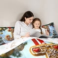 thumbnail image 5 of Manfei Kawaii Monogrammed J Bedding Comforter Set 7 Pieces for Kids, Winter Snowflake Full Bedding Set, Merry Christmas Reversible Fitted Sheet Flat Sheet, Breathable Home Decor, 5 of 8