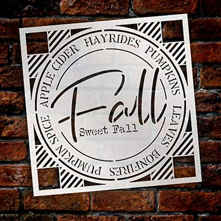 Fall Sweet Fall Buffalo Plaid Stencil by StudioR12 | Painting Wood Sign | Furniture Totes Fabric | Apple Cider Bonfire Pumpkin Pattern | Diagonal Square Pattern | DIY Home Decor - Choose (15