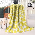 thumbnail image 2 of Yellow Lemon Fruit Slices White Pattern Blanket,Comfortable Soft Flannel Throw Blanket,All Season,Warm Lightweight Blankets for Sofa Bed Couch Living Room Chair,40"x50", 2 of 4