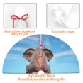 thumbnail image 6 of Kll 30" Christmas Tree Skirt Elephant Sits On A Stack Of Luggages Ocean Xmas Tree Skirts Mat For New Year Xmas Holiday Party Indoor Outdoor Home Decoration, 6 of 9