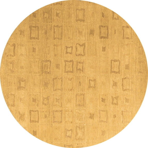 Ahgly Company Indoor Round Solid Brown Modern Area Rugs, 8' Round