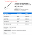thumbnail image 2 of A/C Suction Line Hose Assembly 1 - Compatible with 2007 - 2015 Volvo S80 - Autopart Premium, 2 of 2
