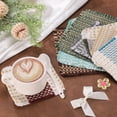thumbnail image 4 of Uxcell Posavasos Tejidos, Paquete de 6, Soportes de Olla Cuadrados de 4"x4", Posavasos Absorbentes Resistentes al Calor para Bebidas, Burdeos/Blanco/Kaki Claro, 4 of 6