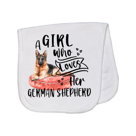 Inktastic A Girl Who Loves Her German Shepherd Baby Burp Cloth