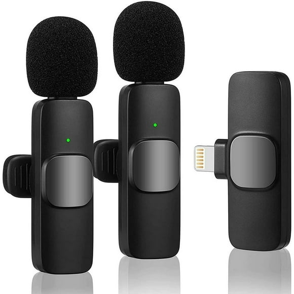 Lindbes Professional Wireless Lavalier Microphone for iPhone Camera Android iPad Mini Microphone 2.4G Ultra-Low Delay Microphone for YouTube Interview Video Recording/Vlog/TikTok