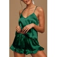 thumbnail image 5 of Inadays Pajamas Womens Sexy Lingerie Satin Sleepwear Silk Cami Shorts Set Soft Sleep Pjs 2 Piece Nightwear Gift, Green, S, 5 of 7