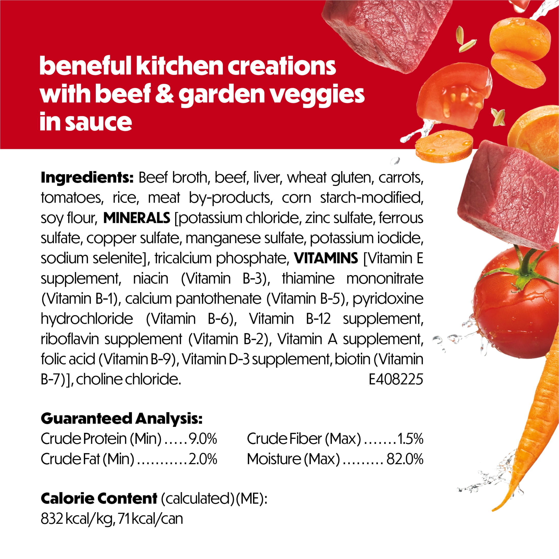 (4 pack) Purina Beneful Kitchen Creations With Beef and Garden Veggies in Sauce Wet Dog Food, 3 oz, 8 Pack