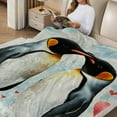 thumbnail image 2 of FCXZI Penguins Kissing Hearts Fuzzy Fluffy Soft Cozy Blanket 50*60in, 2 of 7