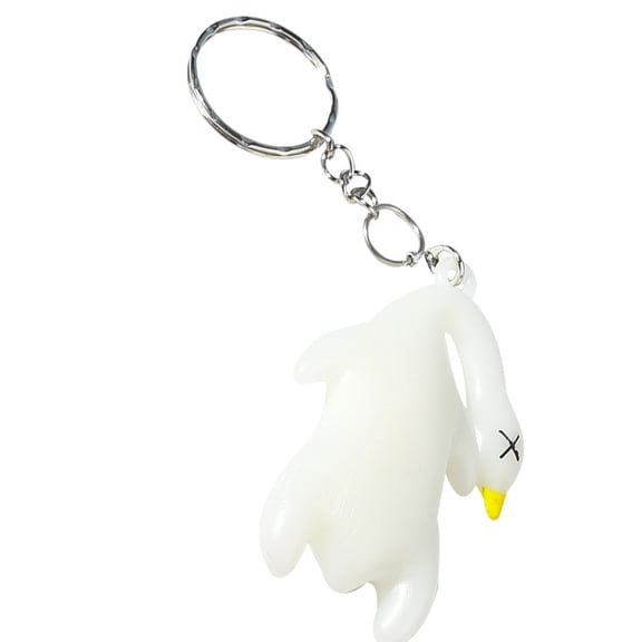 Uv Color-Changing Duck Pendant Keychain Funny Keyring Backpack Charm Hanging Bag Decoration for Women Girls