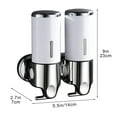thumbnail image 3 of Tuvgenk White 2-Chamber Soap Dispenser, Wall Mounted Shampoo for Bathroom, No Drill Installation, Refillable Bottles for Lotion, 3 of 7