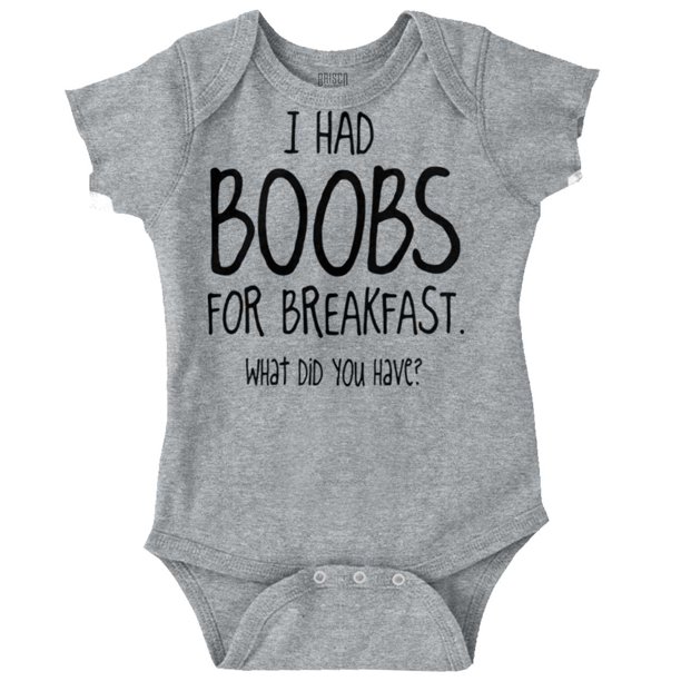 Funny Breastfeeding for Breakfast Newborn Baby Boy Girl Romper Brisco