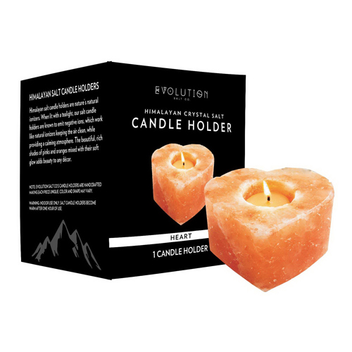 Evolution Salt Heart Tealight Himalayan Crystal Salt Candle Holder, 1 Ea, 2 Pack