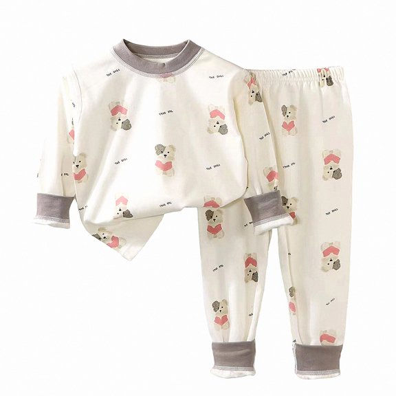 ITSAME Girls 2 Piece Crewneck Long Sleeve Pullover and Pants Set Cartoon Print Casual Loungewear Outfit Size 2T