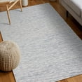 thumbnail image 2 of 8' X 10' Ivory and Blue Wool Striped Hand Tufted Area Rug, 2 of 10