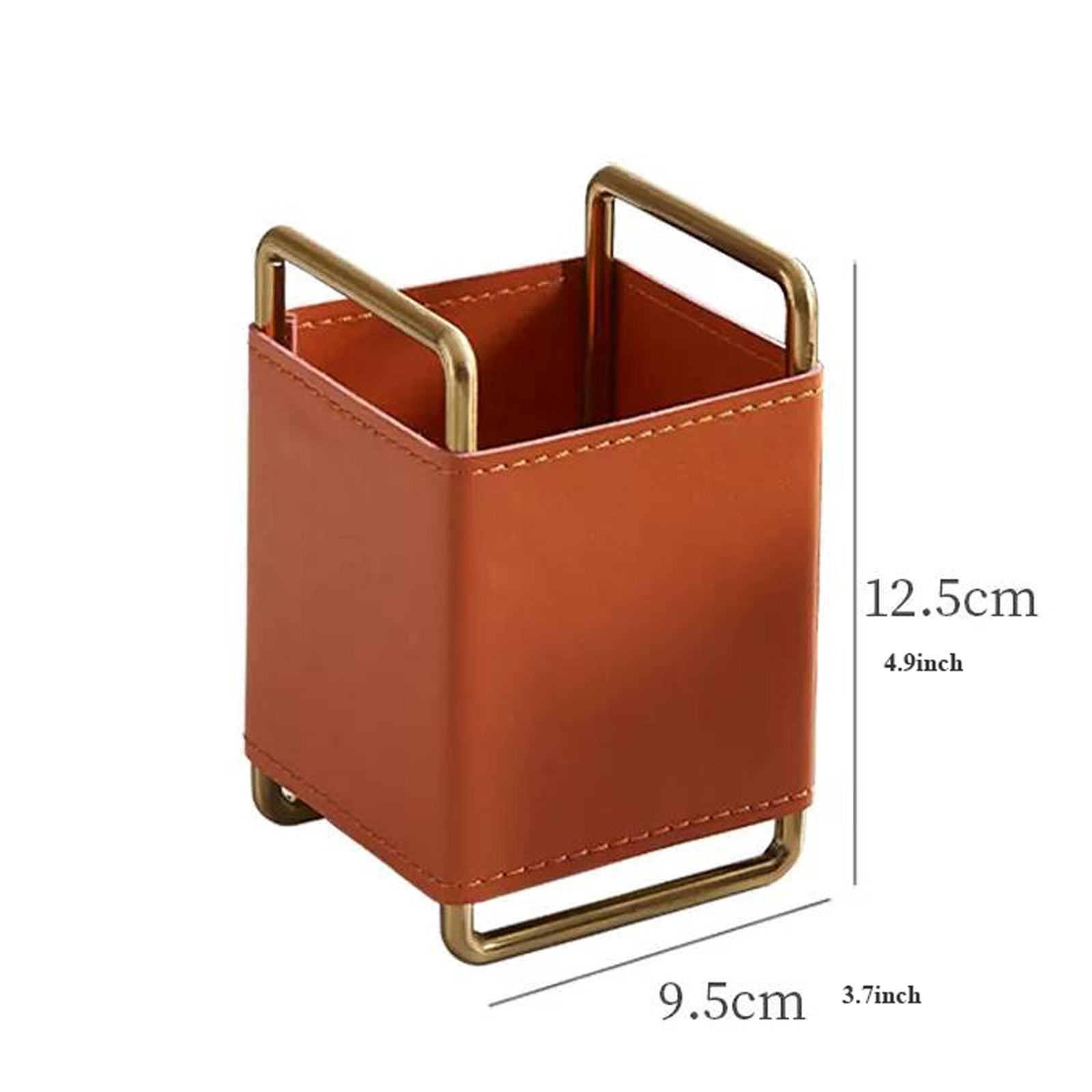 Modern Leather Desk Organizer Remotes Caddy Tabletop Desktop Office Supplies Desk Accessories Holder, Remote Control Storage Box, Pen Holder Desktop Decoration