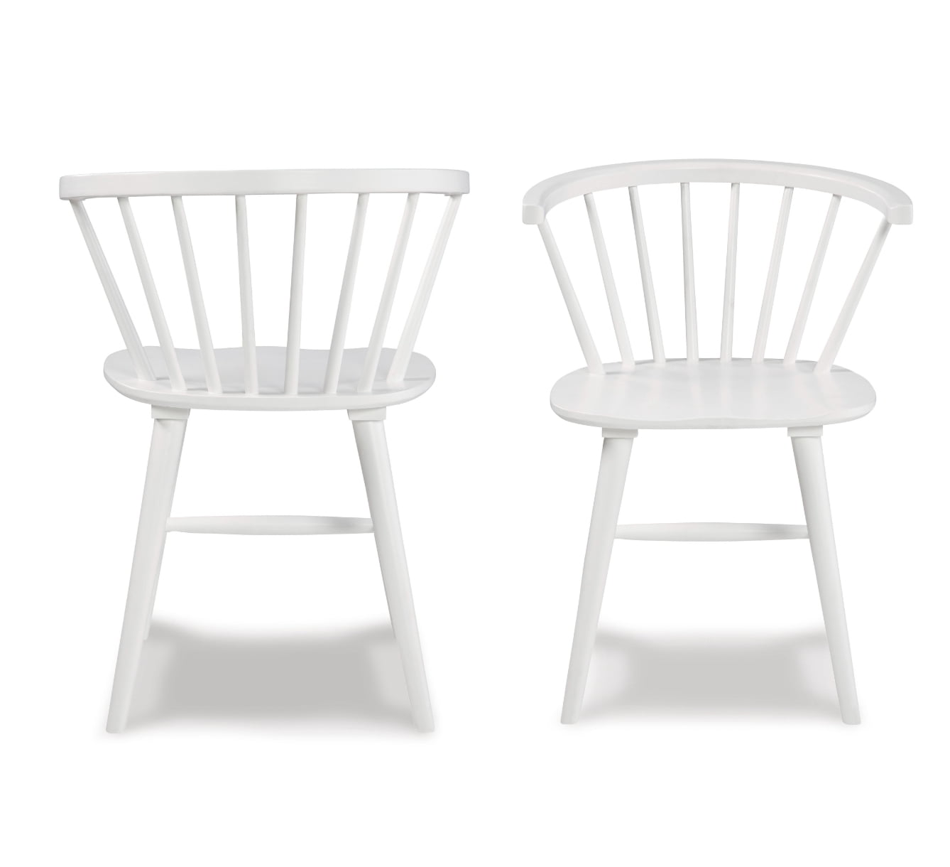 Roundhill Furniture Alwynn Wooden Spindle Back Dining Chairs, Windsor Chairs, Set of 2, White
