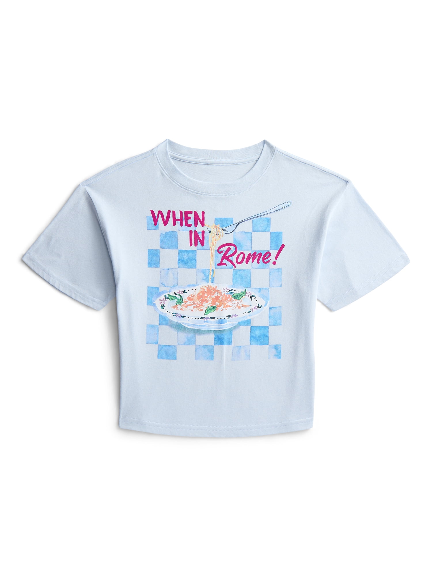 Weekend Academy Girls Oversized Graphic Tee with Short Sleeves, Sizes 4-18