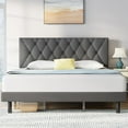 thumbnail image 1 of Full Bed Frame, Full Size Platform Bed With Fabric Upholstered Headboard, Dark Gray, 1 of 6