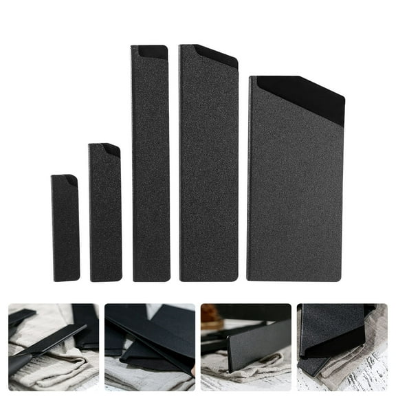 Masteelf  5 Pcs Chef Cutter Cover Protectors Knife Sleeves Kitchen Black