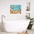 thumbnail image 3 of Inspirational Quotes Canvas Wall Art Sea Turtle and Seashell on the Beach Wall Art for Bathroom Living Room Bedroom Vintage Wooden Board Picture Wall Decor Framed Bedroom Wall Art,16x12 Inches, 3 of 5