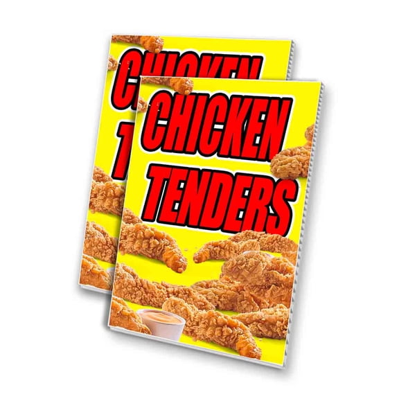 Chicken Tenders (24" X 36") 4mm Corrugated Plastic Panel, Graphics Applied To 1 Side (Pk of 2)