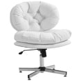 thumbnail image 1 of HOMCOM Armless Office Chair Desk Chair with Wide Thick Padded Seat, White, 1 of 10