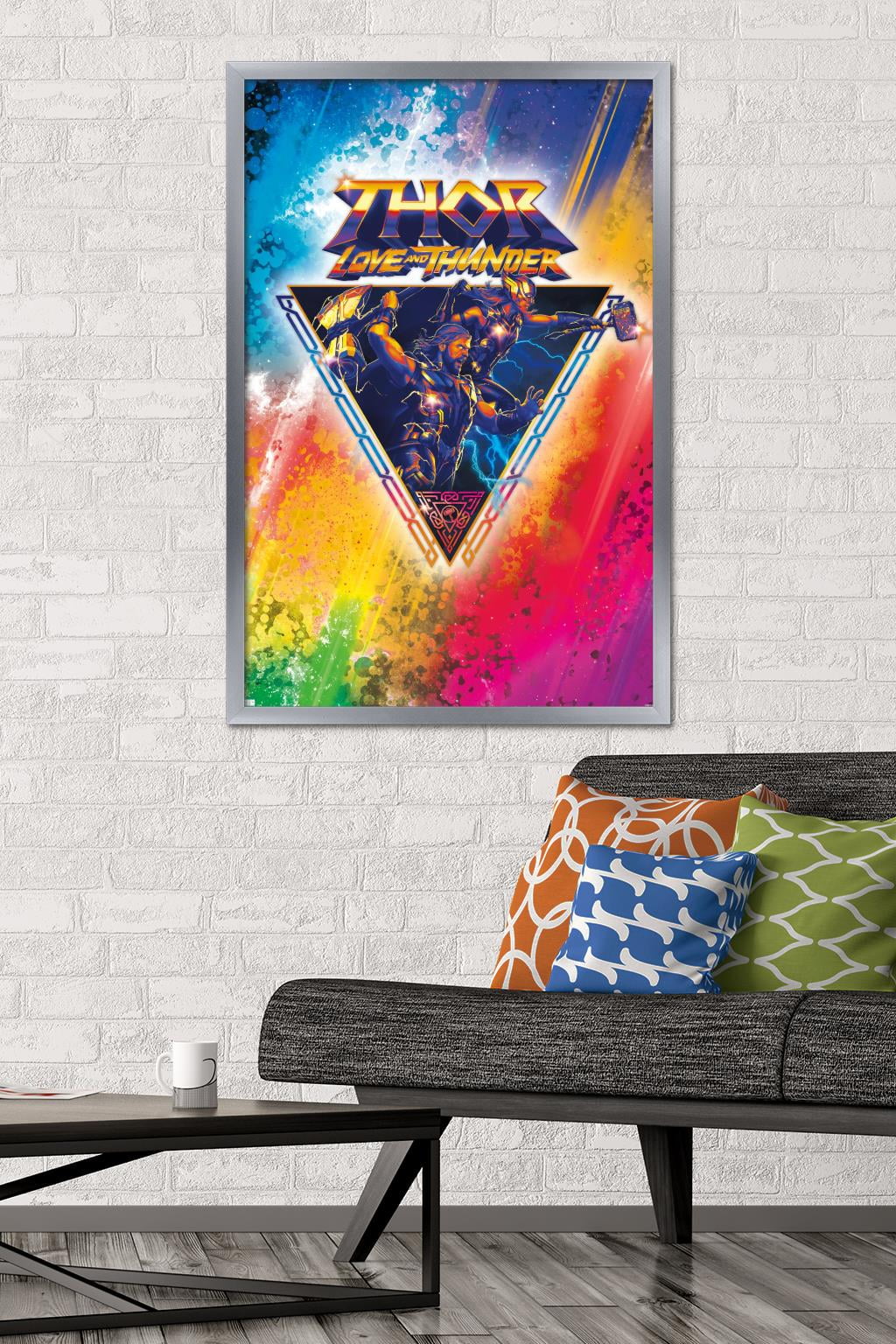 Marvel Thor: Love and Thunder - Rainbow Splatter Wall Poster, 22.375" x 34" Framed