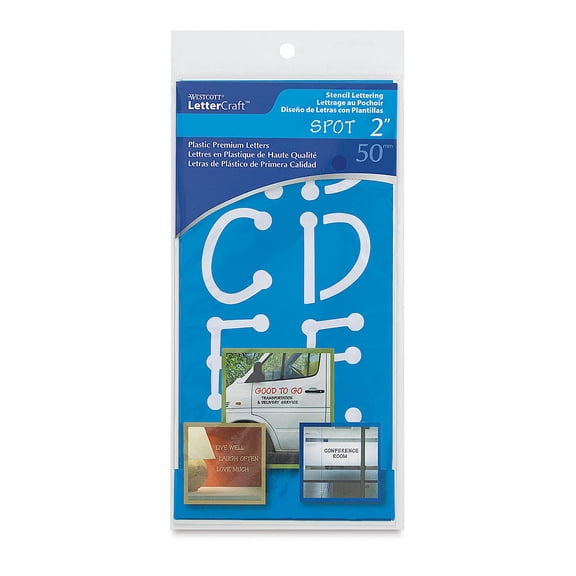 Westcott BetterLetter Plastic Letter Stencils - 2", Capital Only, Spot Caps