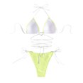 thumbnail image 5 of Elainilye Fashion Womens Bikini Set Two Piece Bathing Suit Sexy Love Drawstring Bikini Swimsuit Swimwear,Yellow, 5 of 7