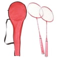 thumbnail image 1 of Badminton Racket 2 Player Super Light Split Handle Iron Alloy Badminton Racket Set for Beginner Children Red, 1 of 4
