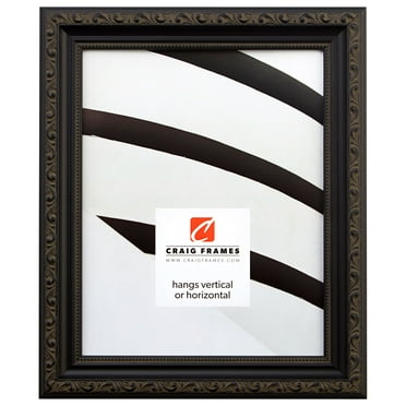 Craig Frames Ancien, 10x13 inch Picture Frame, Ornate Antique Black