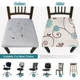 thumbnail image 5 of Seat Covers for Dining Room Chairs Stretch Printed Chair Seat Covers Set of 6, Removable Washable Upholstered Chair Seat Protector Cushion Slipcovers for Kitchen, Office(Ball Flower), 5 of 6