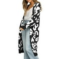 thumbnail image 3 of Women'S Cardigan Sweaters Leopard Long Sleeve Open Front Outwear Fall Winter Loose Knit Cheetah Long Cardigan, 3 of 8