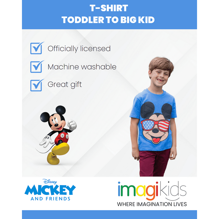 Disney Mickey Mouse Toddler Boys T-Shirt, Short Sleeve, July