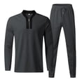 thumbnail image 3 of Tdoqot Sweatsuits 2pcs Sets Mens- Pullover Long Sleeve Sweatshirt and Pants Fashion Casual Tracksuit Dark Gray Size XXL, 3 of 8
