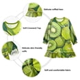 thumbnail image 3 of Casual Dresses Nightgowns Velvet Pleated design One-Piece Nightdress for Indoor Outdoor Daily Green Kiwi Fruit 3-10T, 3 of 7