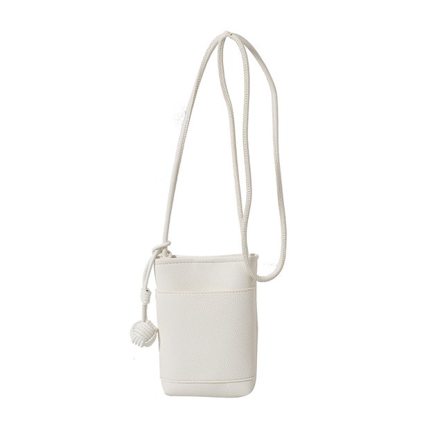 Versión coreana 2025 del nuevo bolso para teléfono móvil, bandolera informal, pequeño, sencillo, informal y versátil, mini bolso de bola tejido.