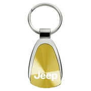 AU-TOMOTIVE GOLD Jeep Keychain & Keyring - Gold Teardrop