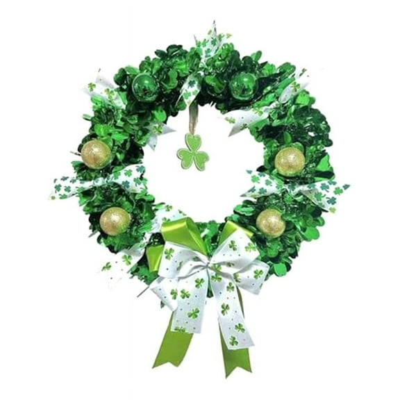 Wreath Green Shamrock Front Door Wreath Four-Leaf Wreath for . Patty 's Day Decoration Outdoor