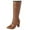 Brown, variant on KEGIRLOM Women's Casual Large Size Long Thick Heel Thick Sole Boots Fall And Winter Style Comfortable Thick Heel Warm Mid-Heel Mid-Calf Boots Brown 8.5