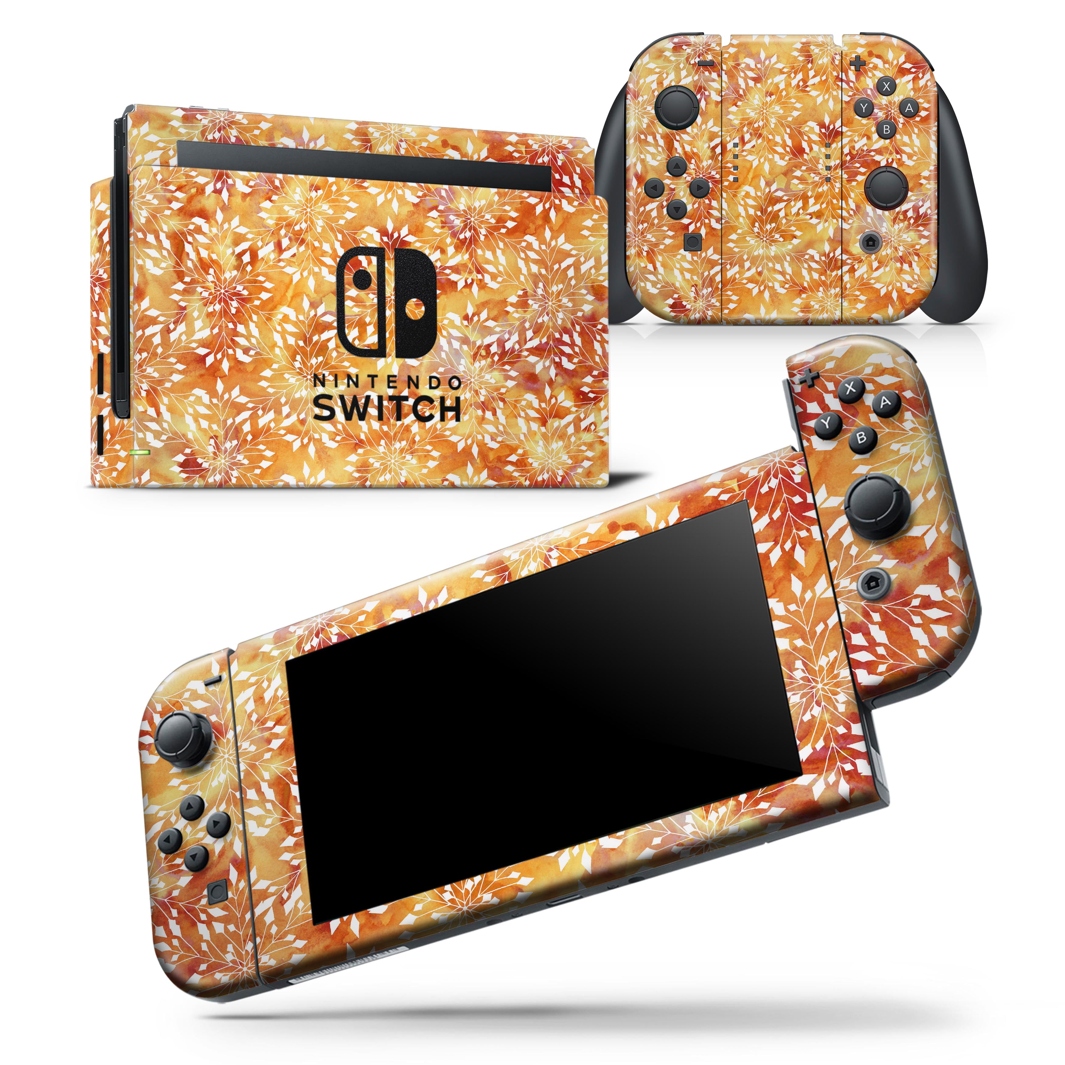 The Watercolor Orange And Red Snow Crystal Skin Wrap Decal Compatible With The Nintendo Switch Console Joycons Walmart Com Walmart Com - roblox snow shredder