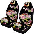 thumbnail image 1 of ZHANZZK Set of 2 Car Seat Covers Floral Skulls Flowers Universal Auto Front Seats Protector Fits for Car,SUV Sedan,Truck, 1 of 3