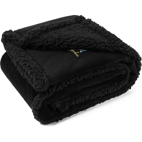 Waterproof Pet Blanket, Liquid Pee Proof Dog Blanket for Sofa Bed Couch, Reversible Sherpa Fleece Furniture Protector Cover for Small Medium Large Dogs Cats