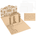 thumbnail image 1 of Carte de Souhaits 3D Pop-Up de Mariée et Marié en Or Riz, 1 of 7