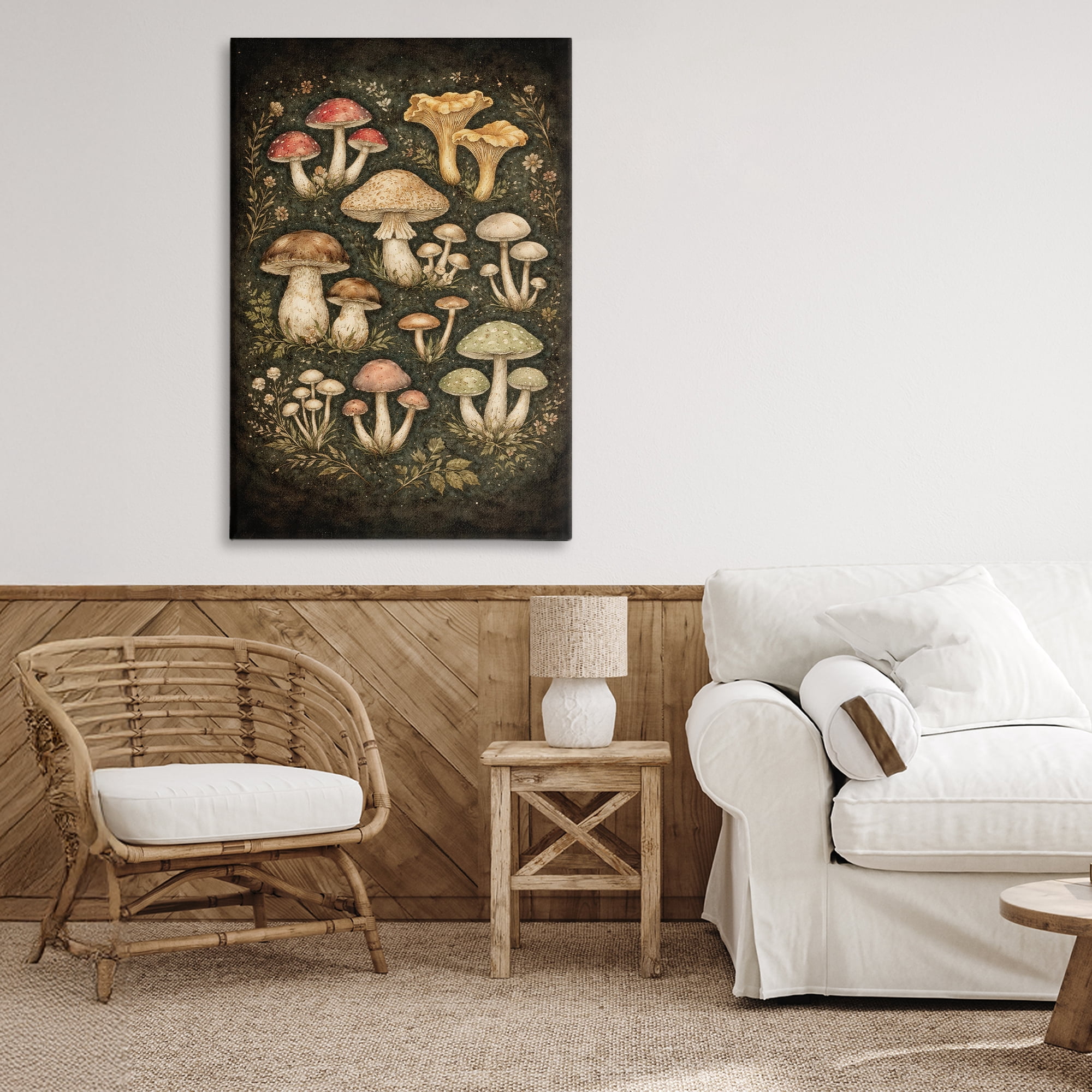 Stupell Industries Organic Sprouting Mushrooms Canvas Wall Art, design by Tom Crehan