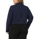 thumbnail image 4 of Blazer de talgrande pamujer con cuello en V y panel de muescon botón Business Cropped Blazers Azul marino XL, 4 of 6